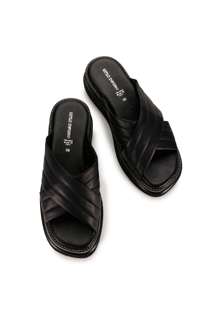 Black discount crossover slides