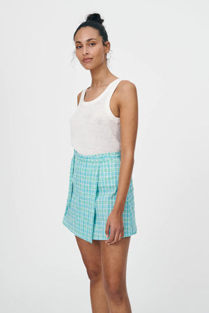 Patsy Cotton Mini Wrap Skirt - Limewire