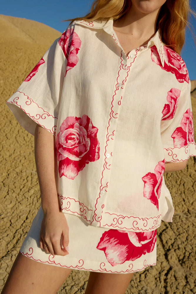 ULA MINI SKIRT IN ANTIQUE ROSE