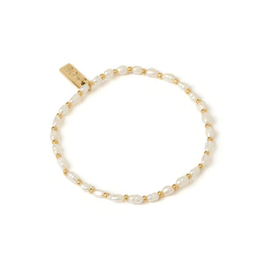 AMBER PEARL AND GOLD BRACELET