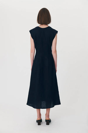 
            
                Load image into Gallery viewer, Anica Linen Midi Dress - Ink
            
        