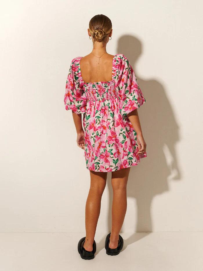 Antonia Shirred Mini Dress - Pink