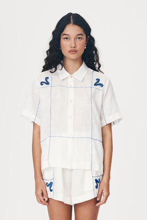 Aries Linen Shirt Bone