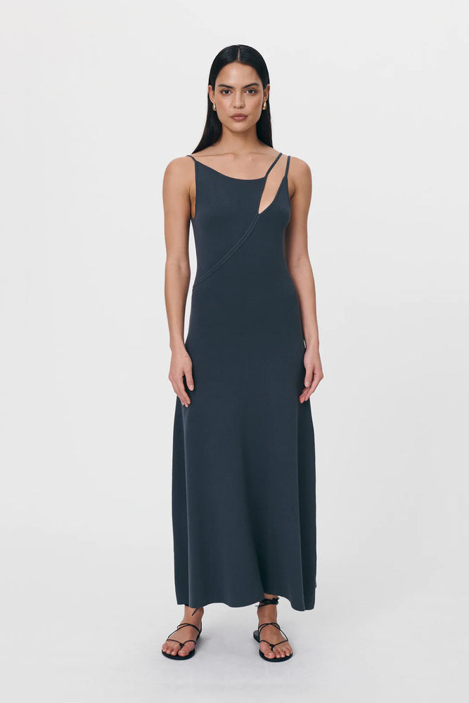 
            
                Load image into Gallery viewer, Astrid Knit Midi Dress - Steel
            
        