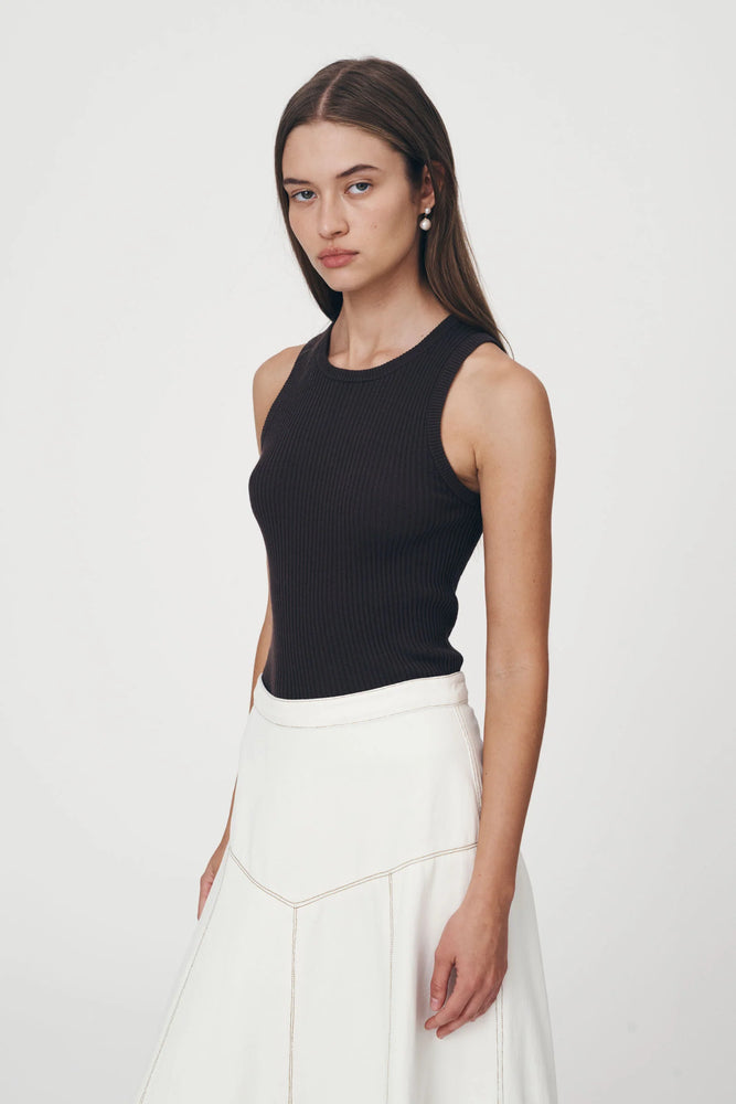 AVERY KNIT TANK - DARK COCOA