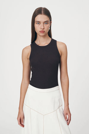 AVERY KNIT TANK - DARK COCOA