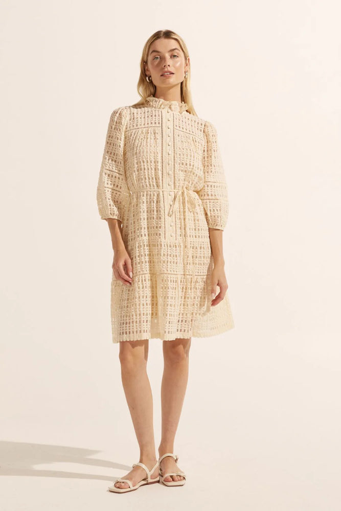 BEACON DRESS - CREAM WINDOW