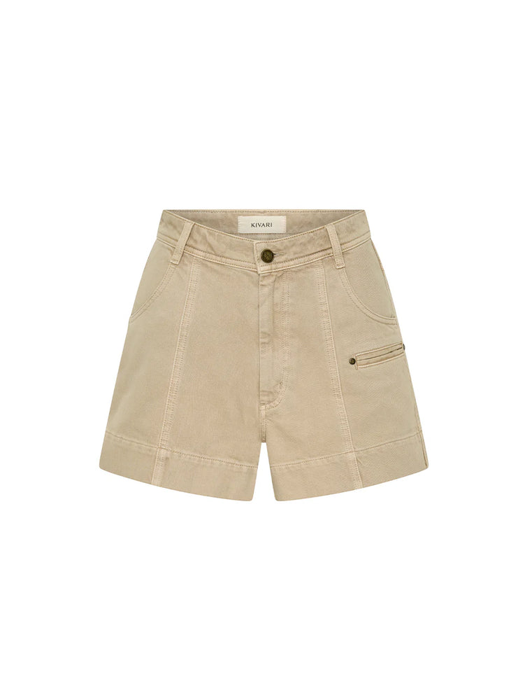 EVIE DENIM SHORT -SAND