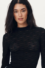 GALO FLOWER LACE TOP -NOIR