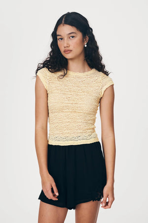 Galo Lace Tee Lemon