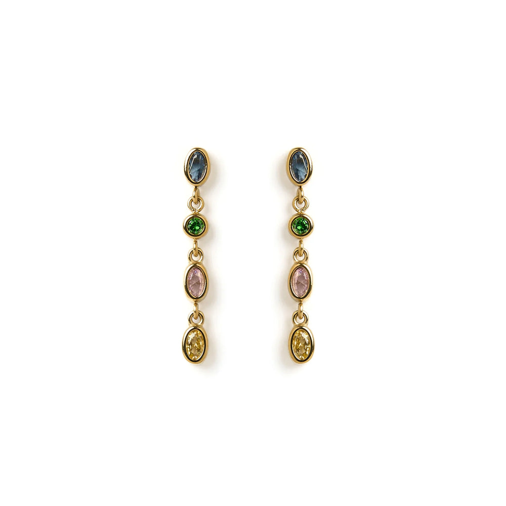 ISADORA GOLD EARRINGS - MULTI BLUE