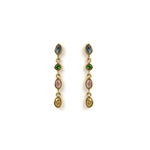 ISADORA GOLD EARRINGS - MULTI BLUE