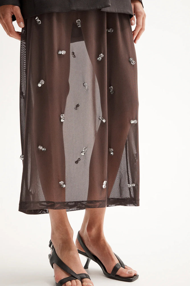 Elara Maxi Skirt Chocolate