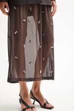 Elara Maxi Skirt Chocolate