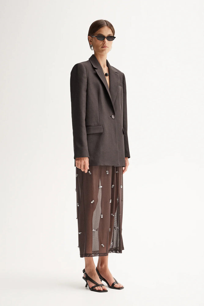 Elara Maxi Skirt Chocolate