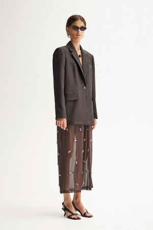 Elara Maxi Skirt Chocolate