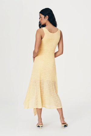 Lorna Lace Midi Dress Lemon