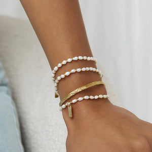 AMBER PEARL AND GOLD BRACELET