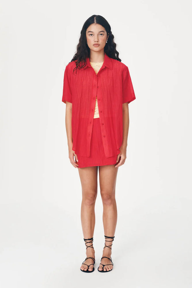 Mason Silk Shirt True Red