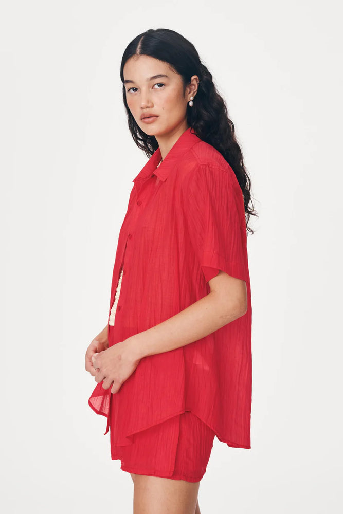 Mason Silk Shirt True Red