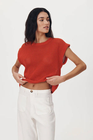 Mimi Knit Top Candy Red