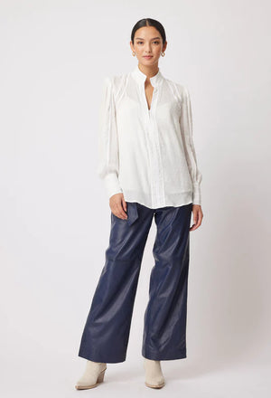 Pantea Viscose Clip Spot Contrast Binding Shirt - Salt Shirt