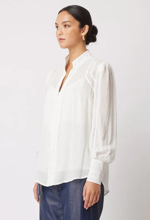 Pantea Viscose Clip Spot Contrast Binding Shirt - Salt Shirt