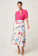 Selini Braided Neck Viscose Chiffon Blouse in Celosia Pink