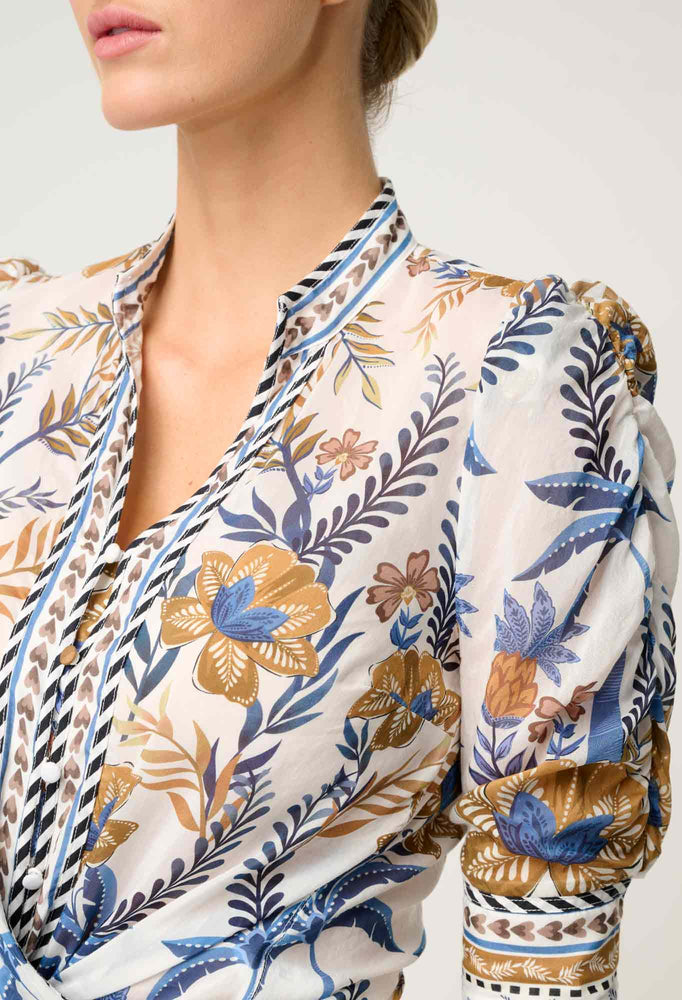 Calantha Cotton Silk Shirt in Golden Medina