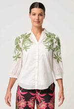 Callisto Cotton Embroidered Shirt in Ivory