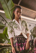 Callisto Cotton Embroidered Shirt in Ivory