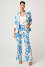 Leandro Contrast Lace Linen Viscose Stretch Pant in Azure Mosaic