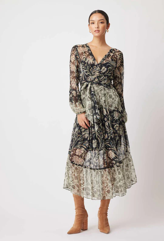 IVY VISCOSE MAXI DRESS IN PERS FLORAL
