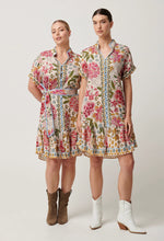 CLEMENTINE LINENVISCOSE PLACEMENT PRINT SHIRTDRESS - AZALEA