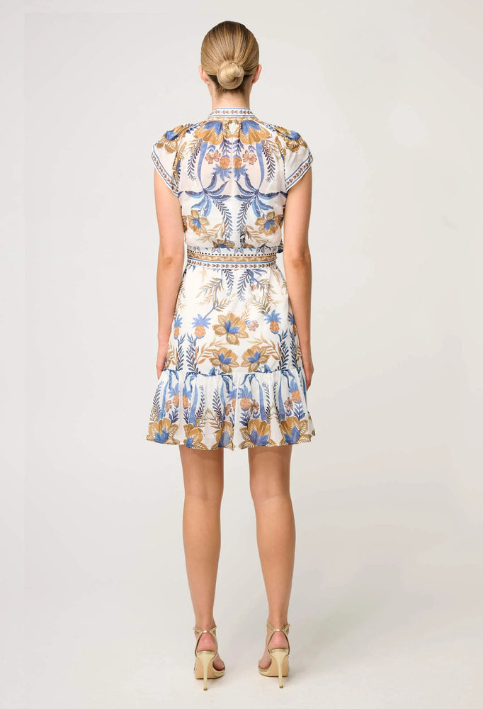 Soraya Cotton Silk Dress in Golden Medina