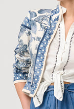 DELRAY REVERSIBLE PLACEMENT PRINT LINEN JACKET - ink fl'e stripe