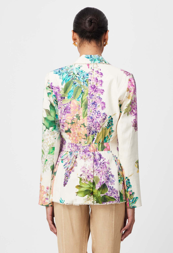 Bahia Stretch Linen Viscose Blazer in Wisteria Alba