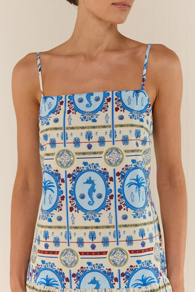 Lima Mini Dress Lagoona Tile