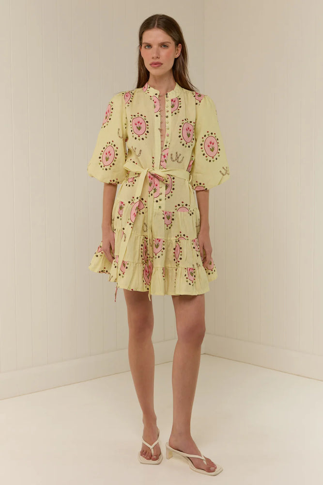 Ruba Mini Dress - Savanna Tile