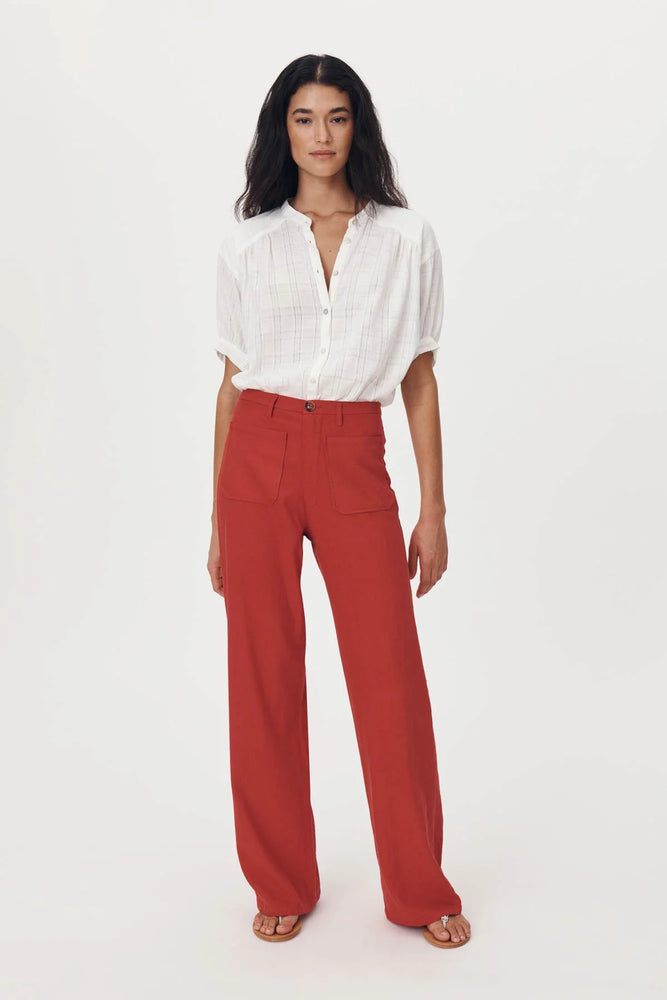 Paige Linen Pants Apple Red