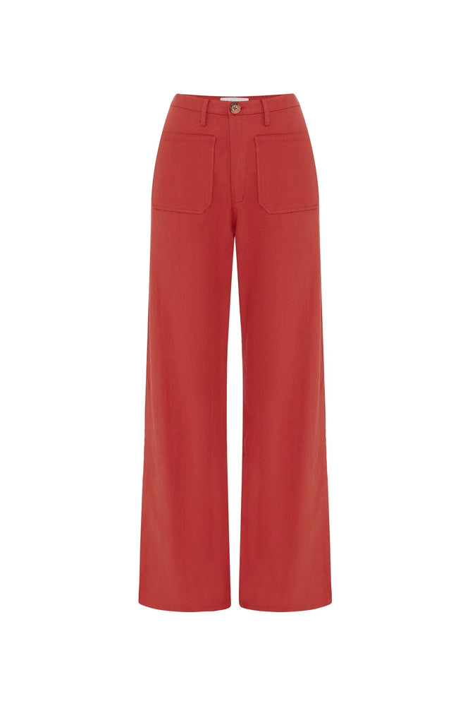 Paige Linen Pants Apple Red