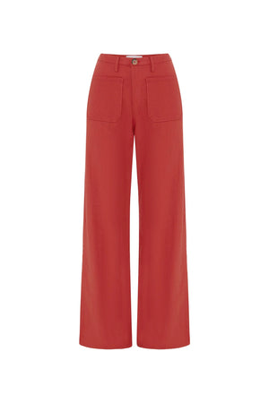 Paige Linen Pants Apple Red