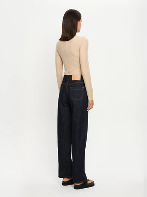 QUINN KNIT TOP - TAUPE