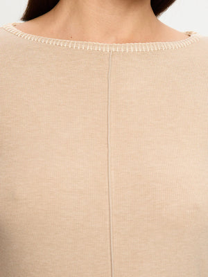 QUINN KNIT TOP - TAUPE