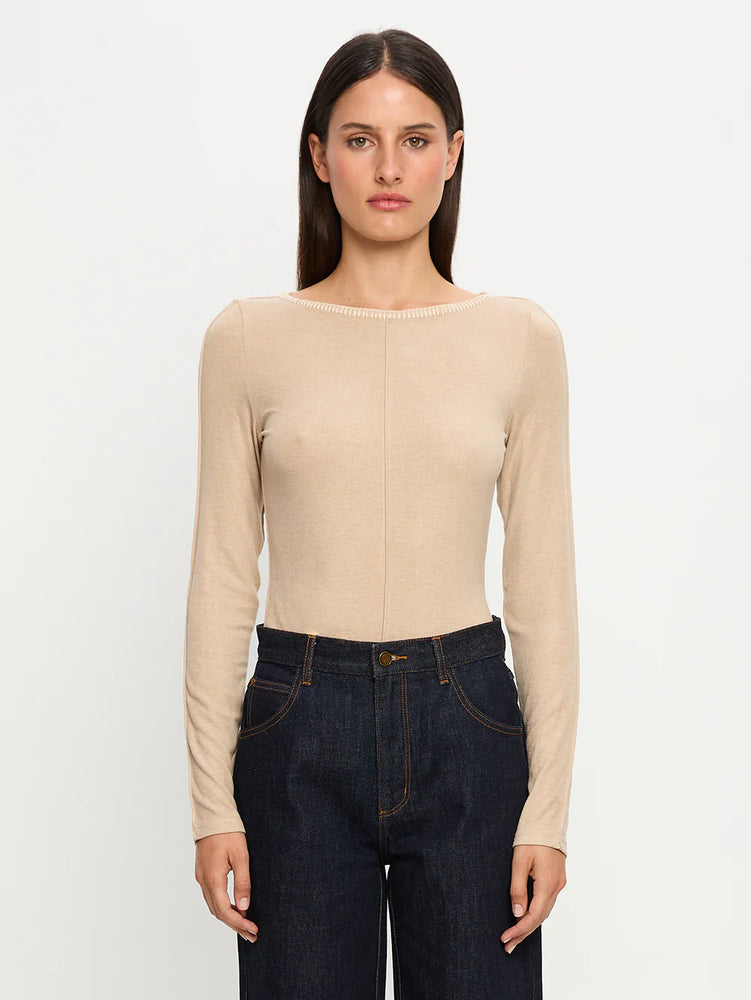 QUINN KNIT TOP - TAUPE