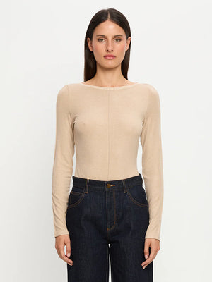 QUINN KNIT TOP - TAUPE