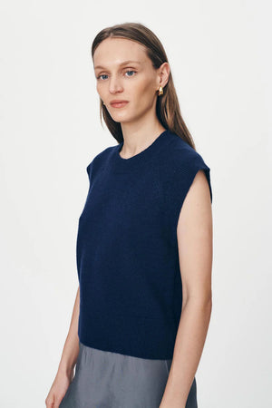 Quinn Merino Knit Vest Royal Blue