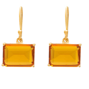 
            
                Load image into Gallery viewer, Citrine Glass Earrings
            
        