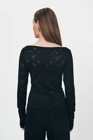 Samantha Lace Top Noir