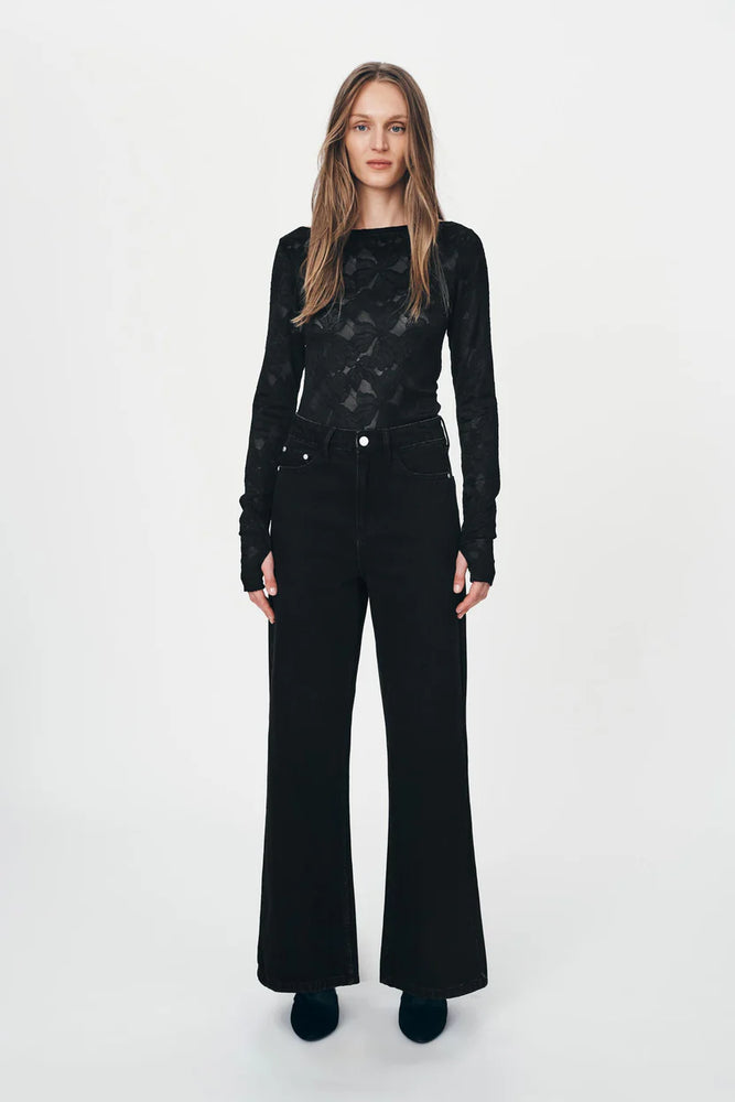 Samantha Lace Top Noir